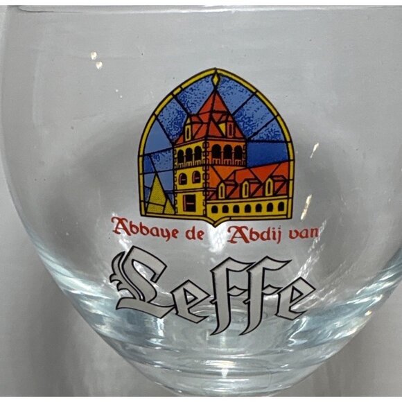 Leffe Branded Beer Goblet Glass With Stained Glass Abbey Design - Picture 2 of 6